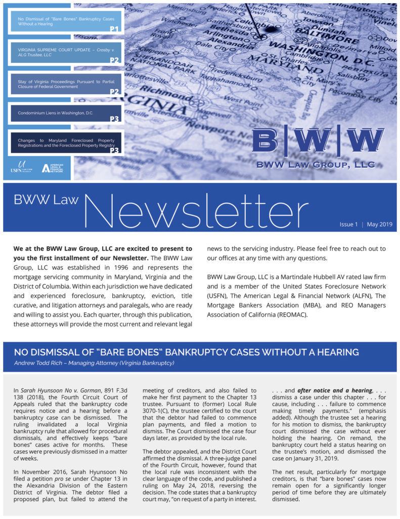Newsletters BWW Law Group, LLC